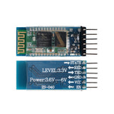 Paired top and back views of HC-05 6-Pin Bluetooth Module showing labels