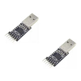 CP2102 USB to TTL UART Serial Converter Module 6-Pin for Arduino, ESP32 & ESP8266 — 2-Pack; 2 complete units shown