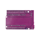 Back side view of ESP32 38-pin GPIO expansion breakout board showing solder points and circuit traces