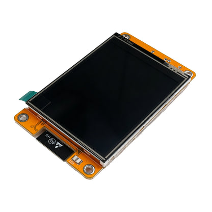 Close-up of ESP32 LVGL 2.8 inch 240x320 smart display with resistive touch screen and circuit board