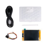 ESP32 LVGL 2.8 inch 240x320 smart display with resistive touch, USB cable, stylus, and jumper wires
