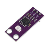 Close-up of GUVA-S12SD UV light intensity sensor module showing PCB components and pin labels