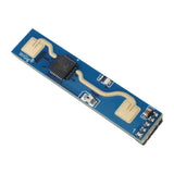 Close-up of HLK-2410B human presence radar motion detection module with blue PCB and integrated circuit