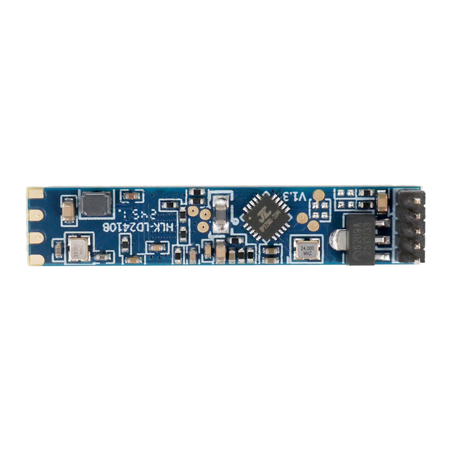 HLK-2410B human presence radar motion detection module with pre-soldered components on blue PCB