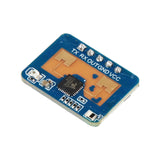 Close-up of HLK-2410C human presence radar motion detection module with labeled pins and circuit details