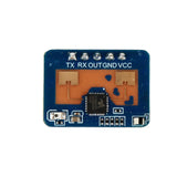 HLK-2410C human presence radar motion detection module showing TX RX OUT GND VCC pins and circuit components