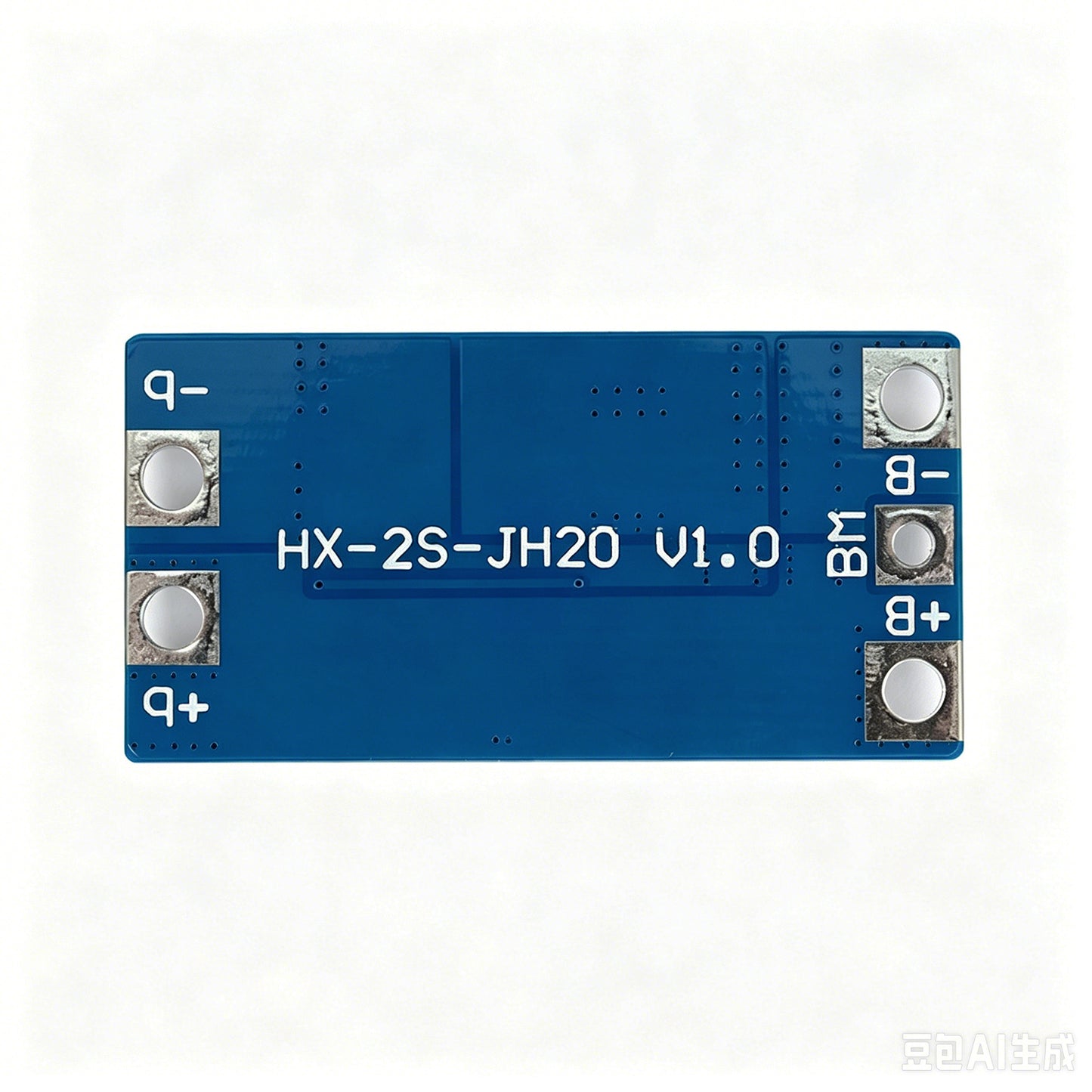 Back side of HX-2S-JH20 2S 7.4V 18650 lithium battery protection board with solder pads and model markings