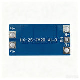 Back side of HX-2S-JH20 2S 7.4V 18650 lithium battery protection board with solder pads and model markings