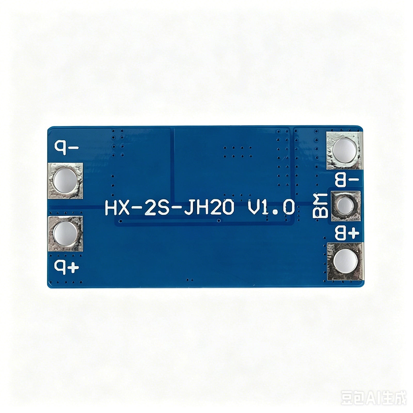 Back side of HX-2S-JH20 2S 7.4V 18650 lithium battery protection board with solder pads and model markings