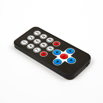 HX1838 infrared remote control with numeric and directional buttons for electronic projects