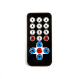 HX1838 infrared remote control with numeric keypad and directional buttons for electronics projects