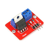 IRF520 MOSFET driver module with screw terminals and 3-pin header for Arduino and ESP32 projects