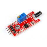 KY-026 flame sensor module with adjustable potentiometer and sensor element on red PCB for Arduino and ESP32