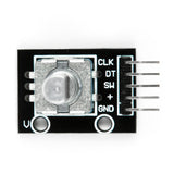 KY-040 rotary encoder module with pins and labeled connections for Arduino projects