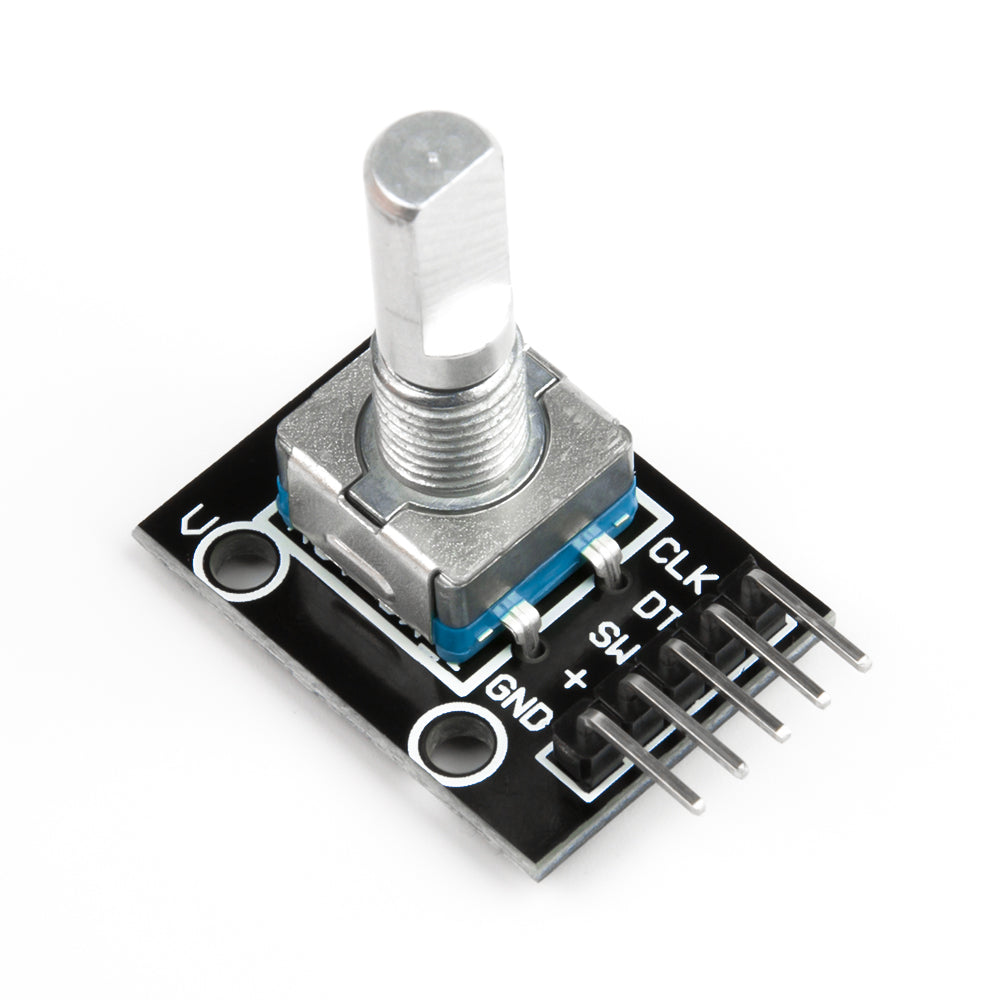 KY-040 rotary encoder module with metal shaft and 5-pin header for Arduino projects