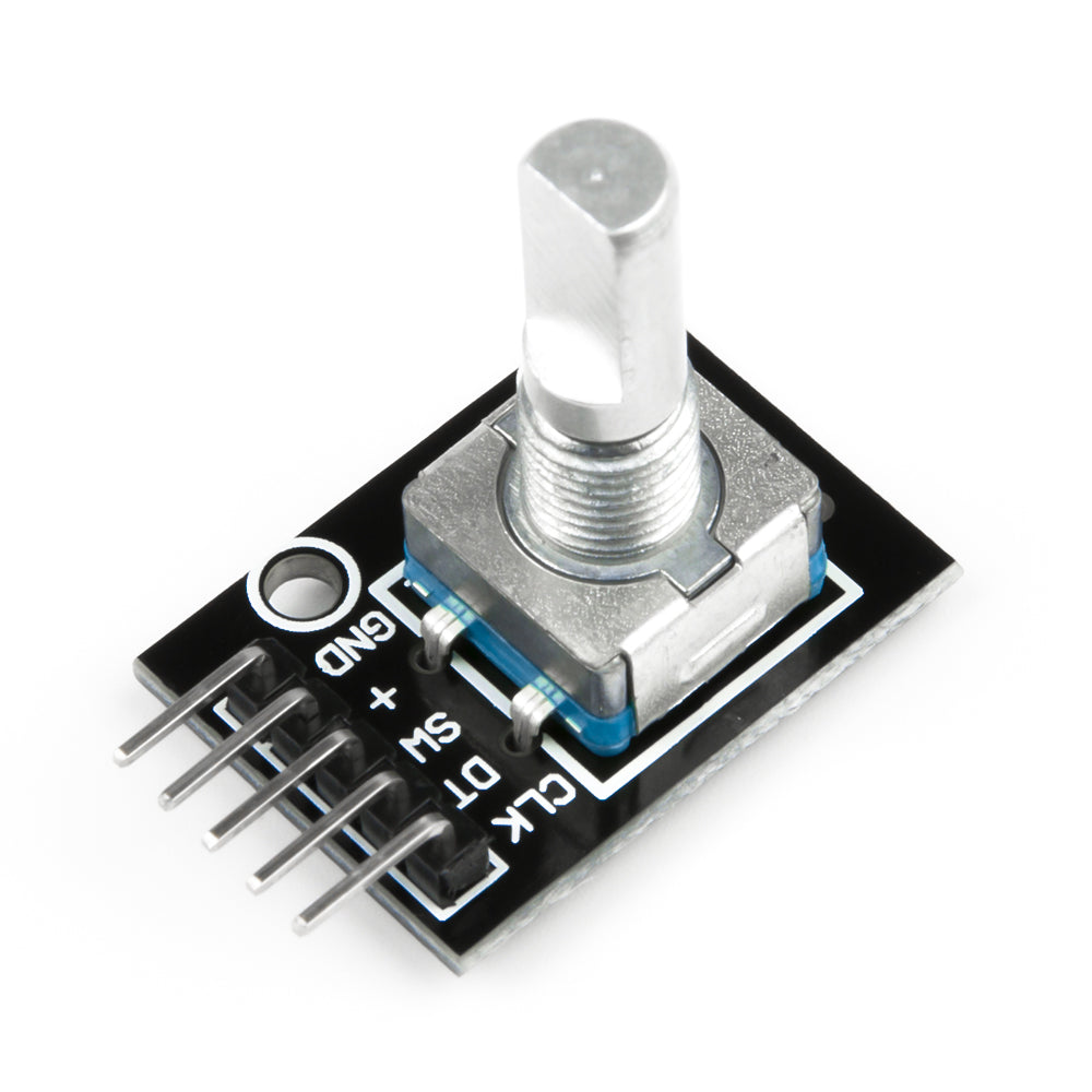 KY-040 rotary encoder module with metal shaft and 5-pin header for Arduino projects