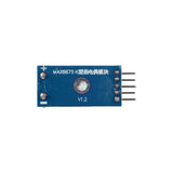 Back side of MAX6675 thermocouple module showing solder points and 4-pin header
