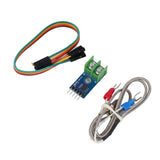 MAX6675 thermocouple module with K-Type sensor and multicolor jumper wires for temperature measurement