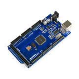 Arduino MEGA 2560 R3 CH340 development board with blue PCB and multiple digital and analog pins