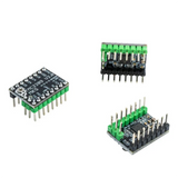 MKS TMC2209 motor driver with heatsink shown from multiple angles highlighting pin configuration