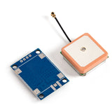 Back view of NEO-M8N GPS module and square antenna with cable for Arduino Raspberry Pi ESP32