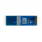 Back side of SSD1306 0.91 inch 128x32 I2C OLED display module showing electronic components and connectors