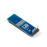 Back side view of SSD1306 0.91 inch 128x32 I2C OLED display module showing PCB and pin headers