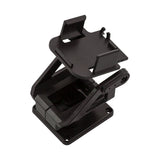 Black plastic pan-tilt servo bracket kit compatible with SG90 and MG90S micro servos for robotics projects