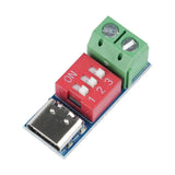 PDSink PD Decoy fast charging test board with USB-C connector and red dip switch