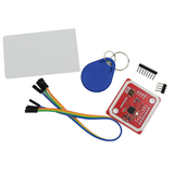 PN532 NFC RFID Reader Writer Module V3 with key fob, card, jumper wires, and pin headers