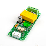 PZEM-004T AC energy meter and power monitor module with yellow relay and green terminal block