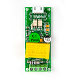 PZEM-004T AC energy meter module top view showing circuit components and connectors