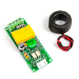 PZEM-004T AC energy meter module with yellow relay and black current transformer sensor