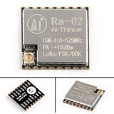 Ra-02 SX1278 LoRa 433MHz wireless transceiver module with metal shield and pin labels for Arduino ESP32 STM32
