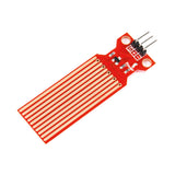 Rain and water level detection sensor module with exposed copper traces and three-pin connector for Arduino and ESP32