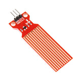 Rain and water level detection sensor module with red PCB and three pins for Arduino Raspberry Pi and ESP32