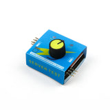 Blue RC servo tester and CCPM consistency checker with yellow dial and multiple pin connectors