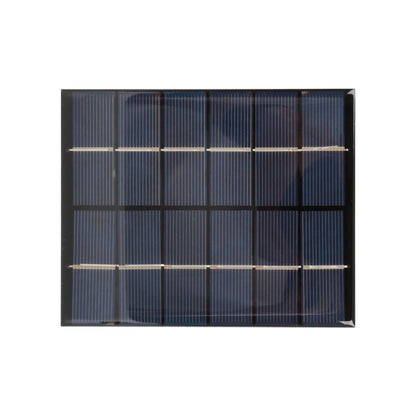 Close-up view of 110 x 136mm 6V 2W solar panel with visible solar cells and grid lines