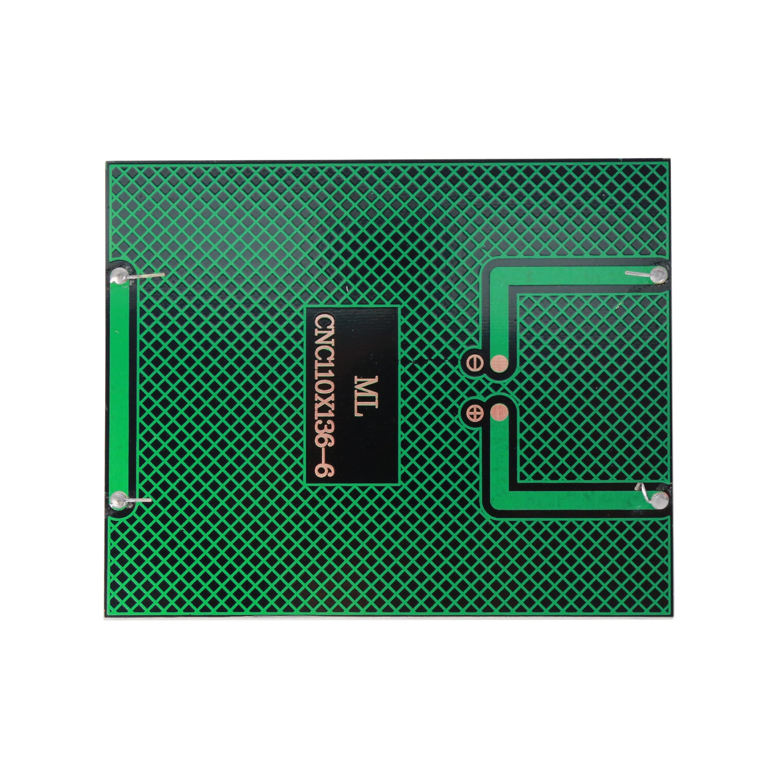 Backside view of 110x136mm 6V 2W solar panel showing circuit traces and solder points