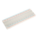 830-point solderless breadboard with power rails for Arduino Raspberry Pi and ESP32 projects