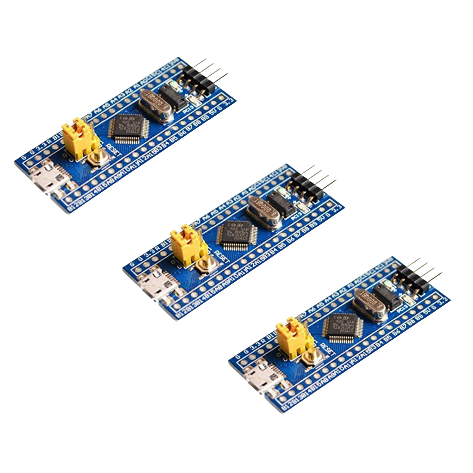 Three ShillehTek STM32F103C8T6 Blue Pill ARM development boards kit pro USB version