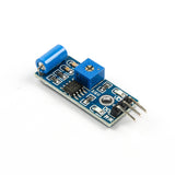 SW-420 vibration sensor module with adjustable sensitivity potentiometer and three-pin connector for Arduino projects