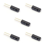 Five SW-520D tilt ball switches, each with a black cylindrical body and two complete metal pins.