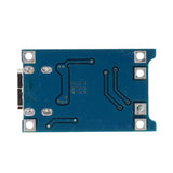 Back side of TP4056 1A LiPo battery charging board showing solder pads and circuit traces
