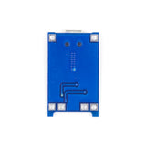 Back side view of TP4056 1A lithium polymer battery charging board with micro USB and current protection