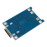 Back side of TP4056 1A LiPo battery charging board showing circuit traces and Type-C connector