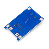 Back side view of TP4056 1A LiPo battery charging board with micro USB and current protection