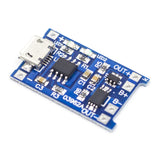 TP4056 1A LiPo battery charging board with micro USB port and current protection components