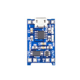 TP4056 1A lithium polymer battery charging board with micro USB port and current protection circuitry