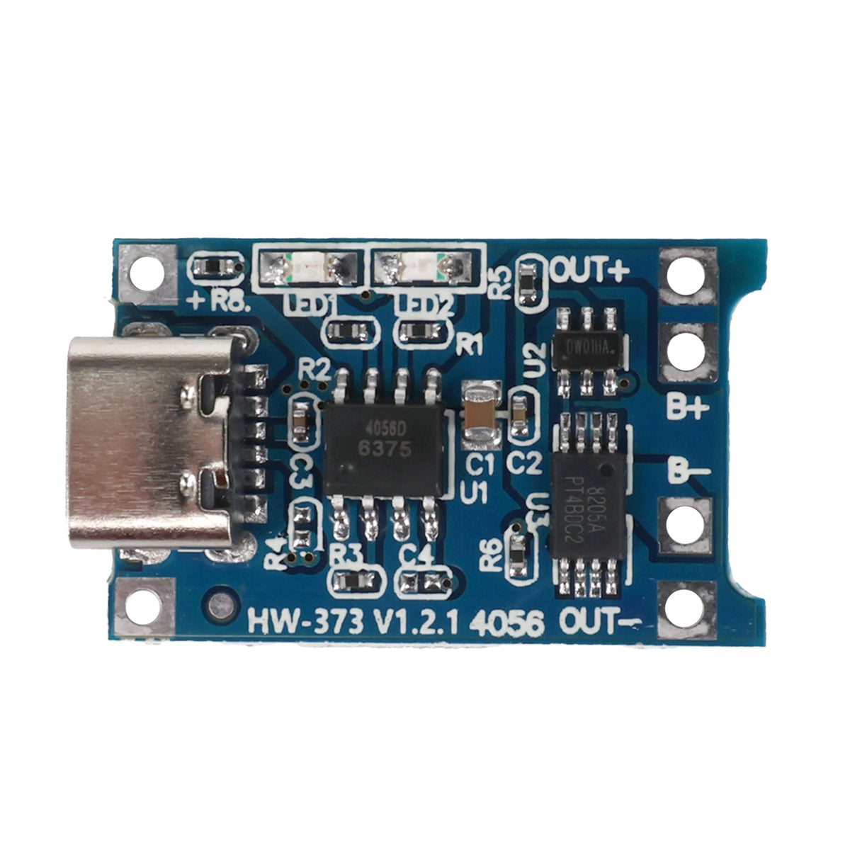 TP4056 1A LiPo battery charging board with USB Type-C connector and current protection circuitry